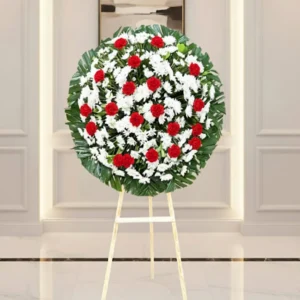 corona-de-flores-para-difuntos Corona de flores para difuntos en diseño elegante con entrega a domicilio en CDMX.