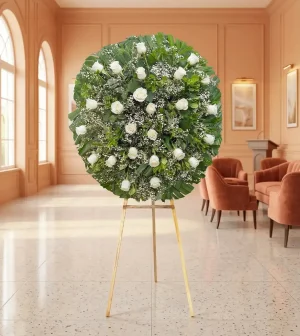 Corona de Flores Precio bajo con entrega express a domicilio en la ciudad de México panteones y funerarias