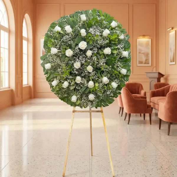 Corona de Flores Precio bajo con entrega express a domicilio en la ciudad de México panteones y funerarias